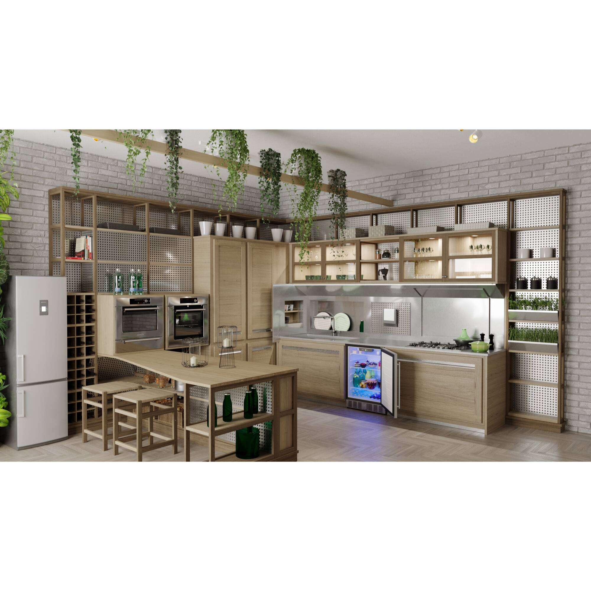 Alt View 6. Koolmore - 23.4 in. Stainless Steel, Solid-Door Built-In Refrigerator and Beverage Cooler, 5 Cu. ft. KM-BIR5C-SS. - Black and Stainless-Steel.