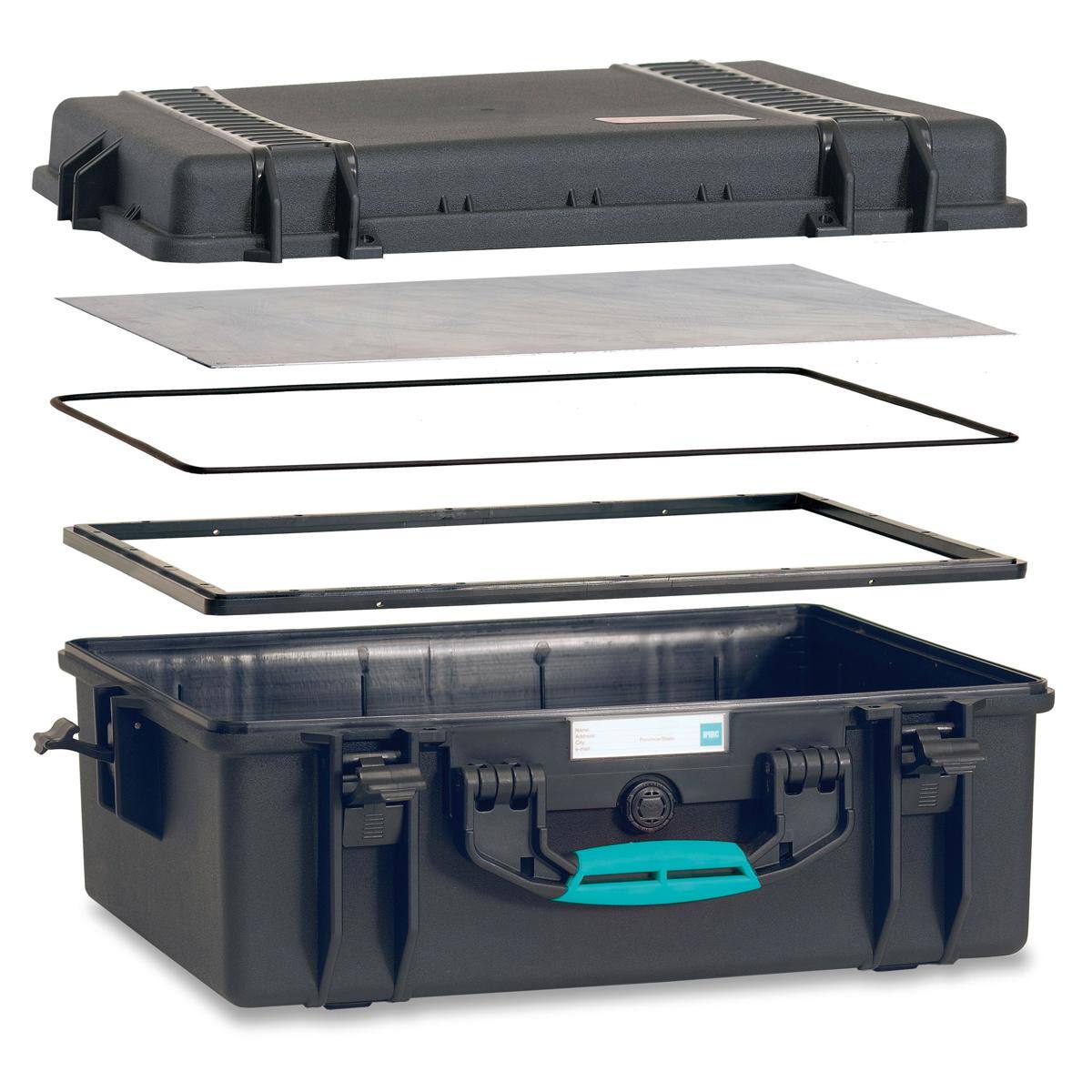 Alt View 1. HPRC - HPRC 2600E Resin Hard Case without Foam, Black with Blue Handle.