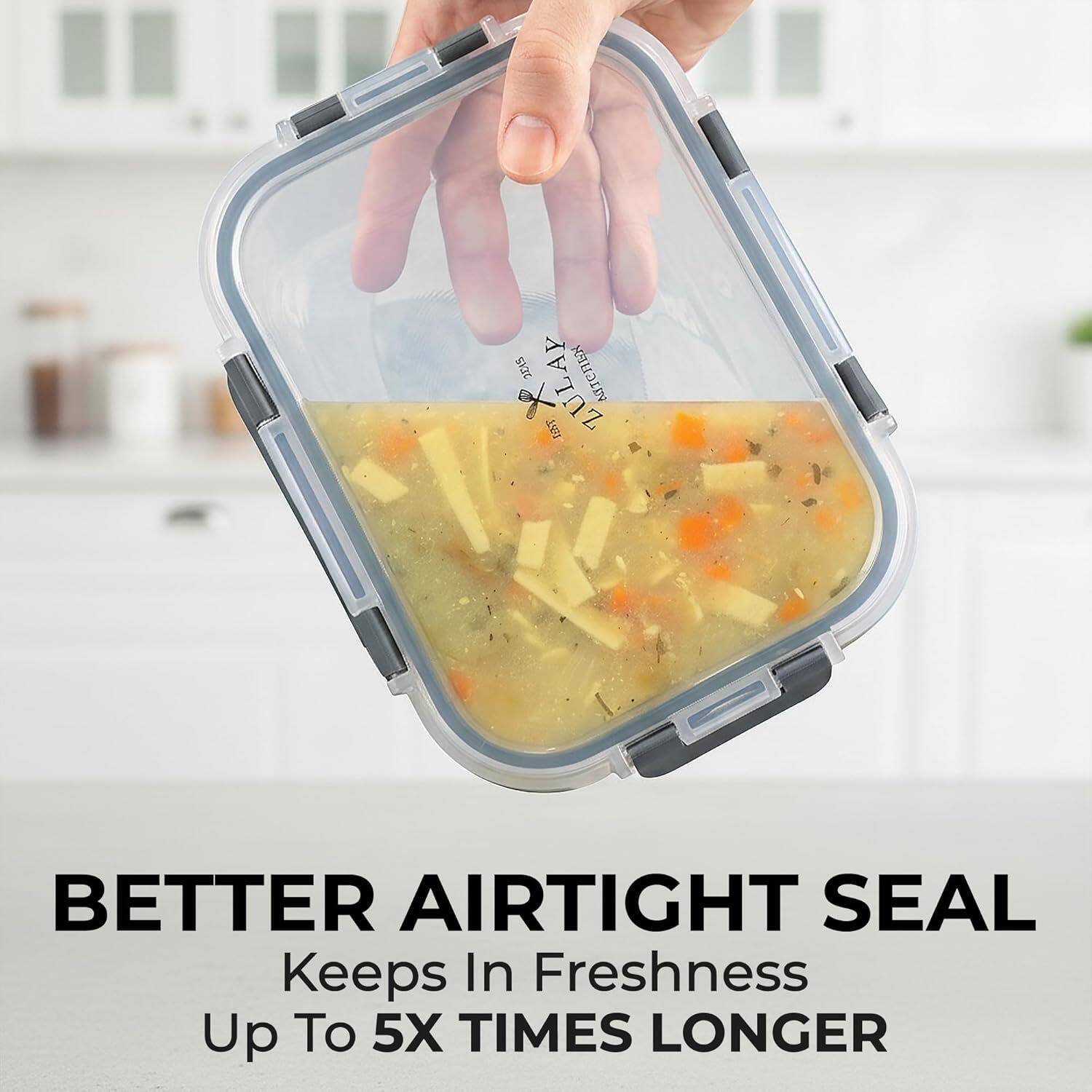205 MITCHEN S ZULAY  
BETTER AIRTIGHT SEAL  
Keeps In Freshness Up To 5X TIMES LONGER
