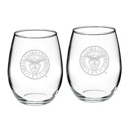 Jardine - Santa Clara Broncos 21oz. 2-Piece Stemless Wine Glass Set - Multicolor