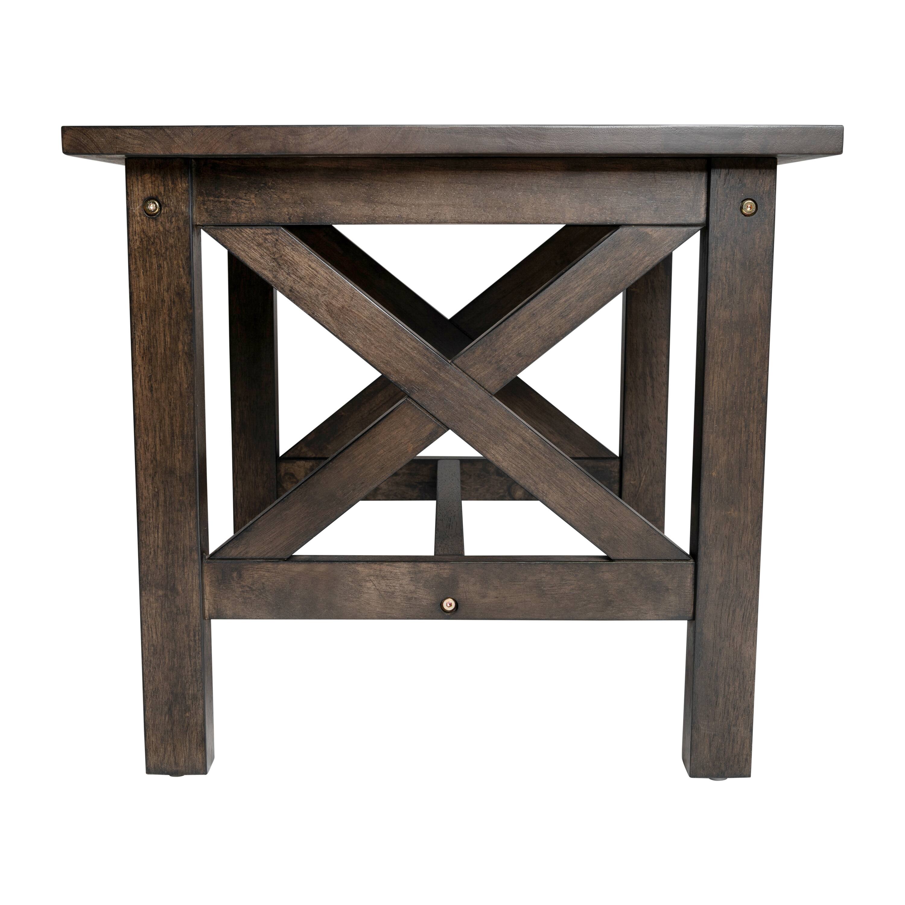 Alt View 7. Emma + Oliver - Mitchell Solid Wood Farmhouse Style End Table - Dark Gray.