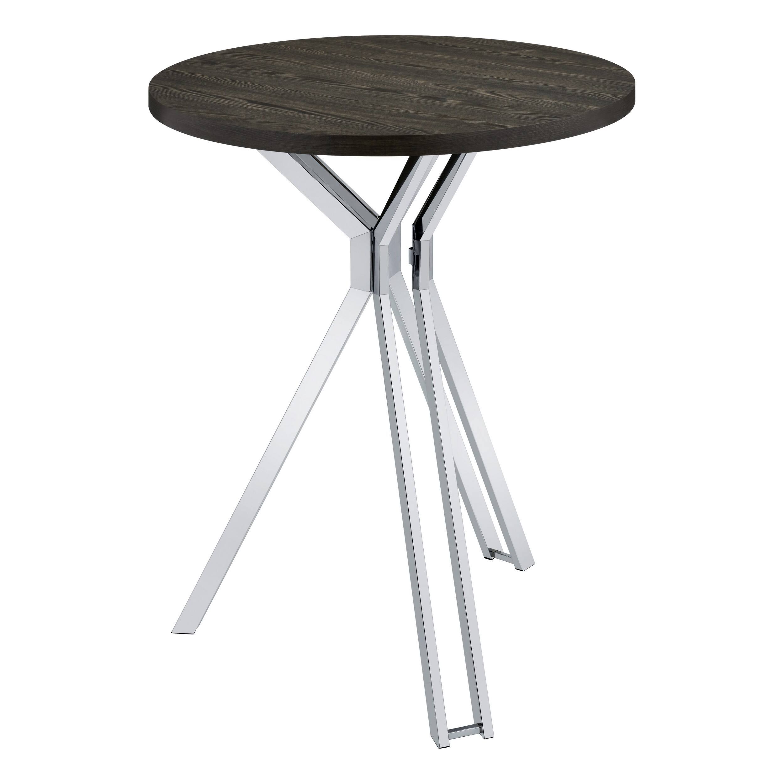 Manhattan Lane 43 Inch Modern Bar Table, Round Top, Polished Chrome ...