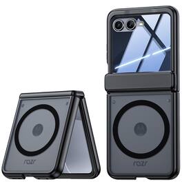 Dteck - for Motorola Razr (2026) (2025)(2024)Magnetic Case with Front Screen Protector,Rugged Matte Cover for Moto Razr 70/60/50 - Privacy Black