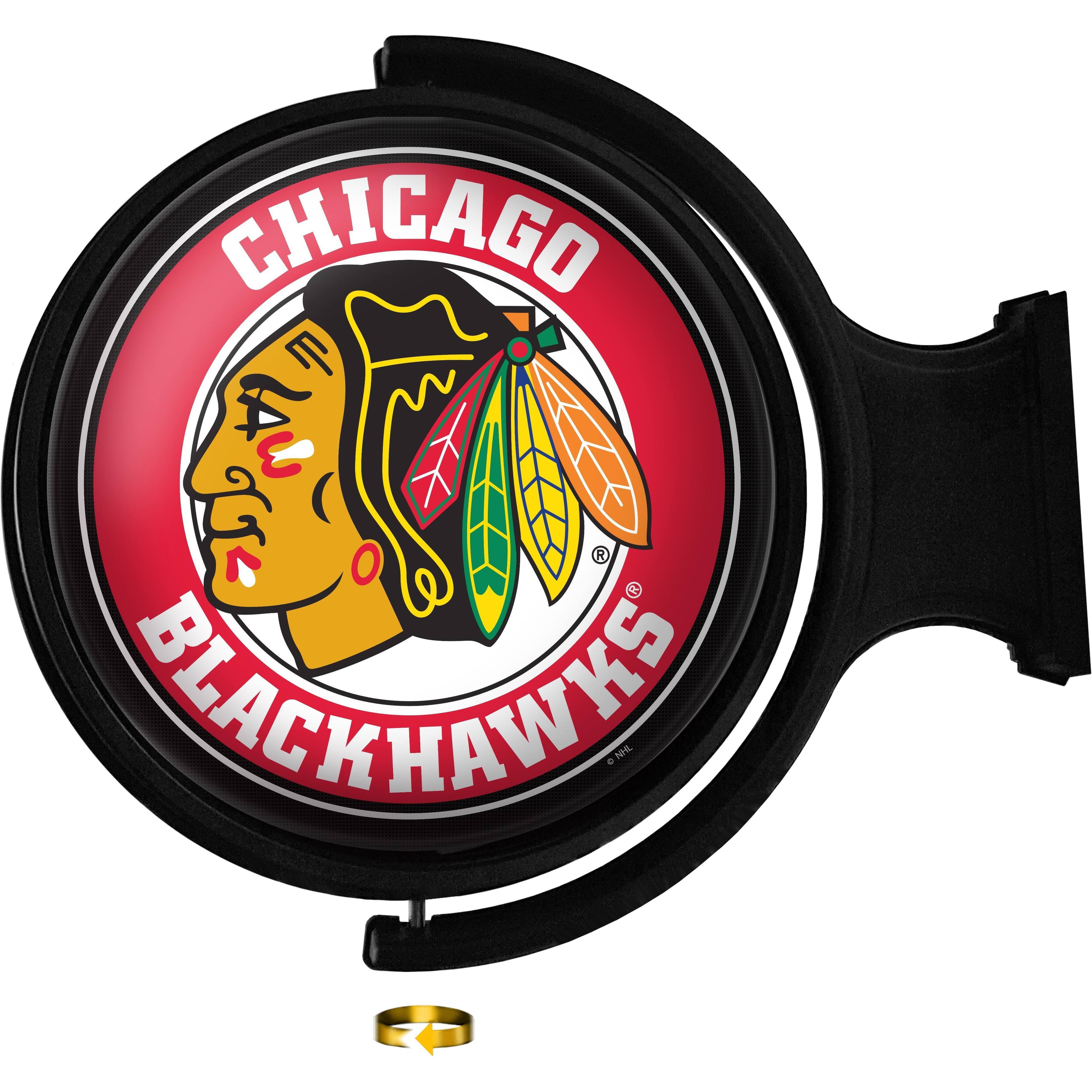 The Fan-Brand - Chicago Blackhawks 23'' x 21'' Team Illuminated Rotating Wall Sign - Multicolor