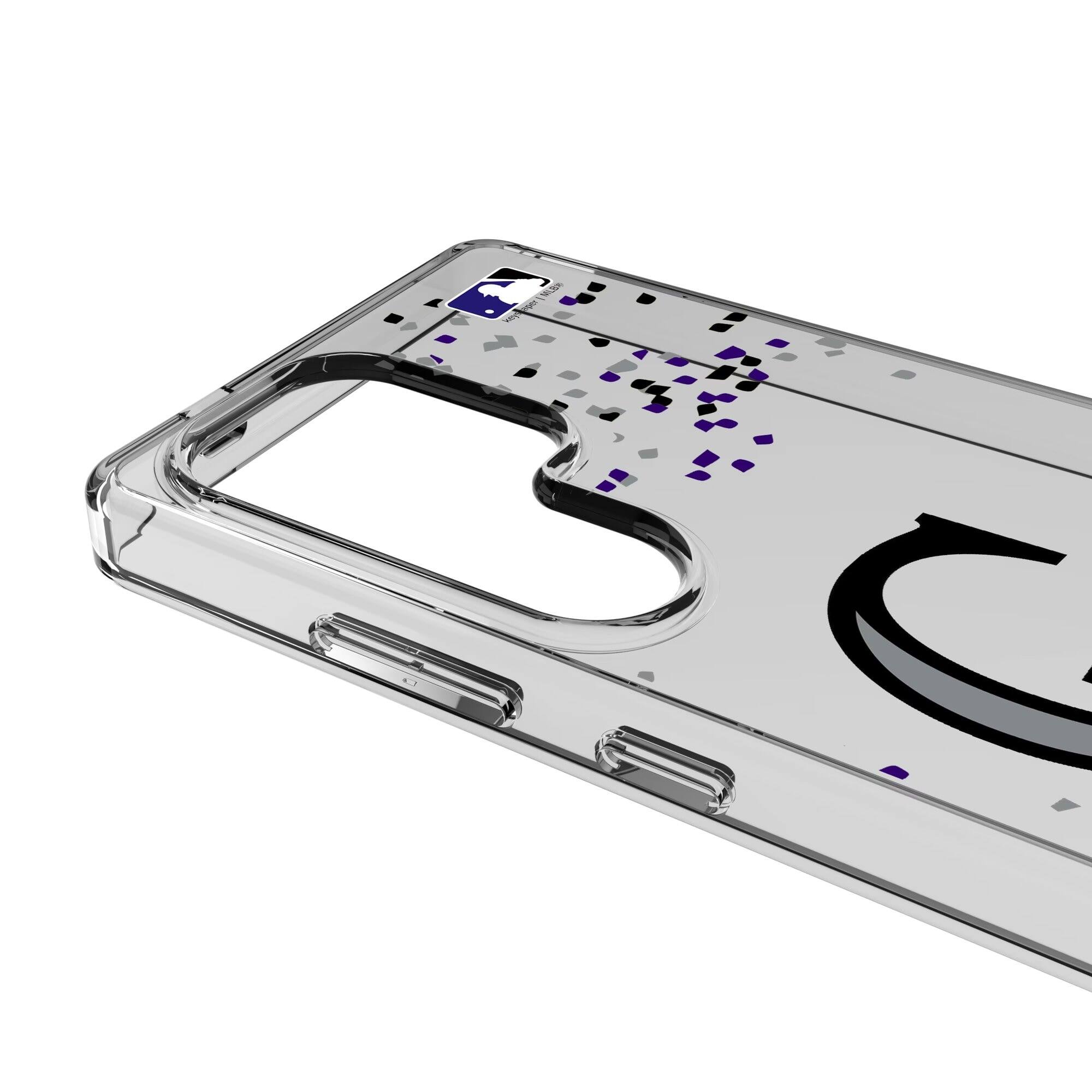 Alt View 2. Keyscaper - Colorado Rockies Galaxy S8 Confetti Design Clear Case - S22 - Multicolor.