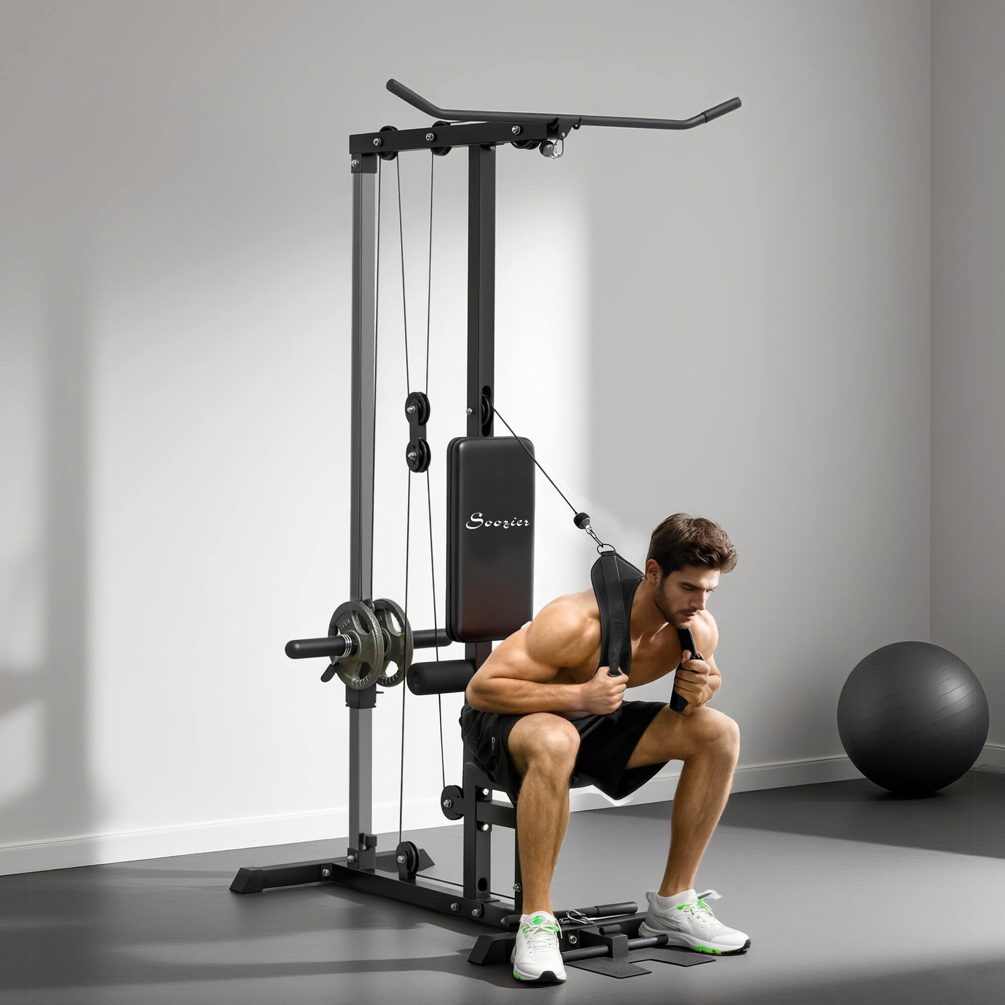 Alt View 1. Soozier - Lat Pull Down Machine - Black.
