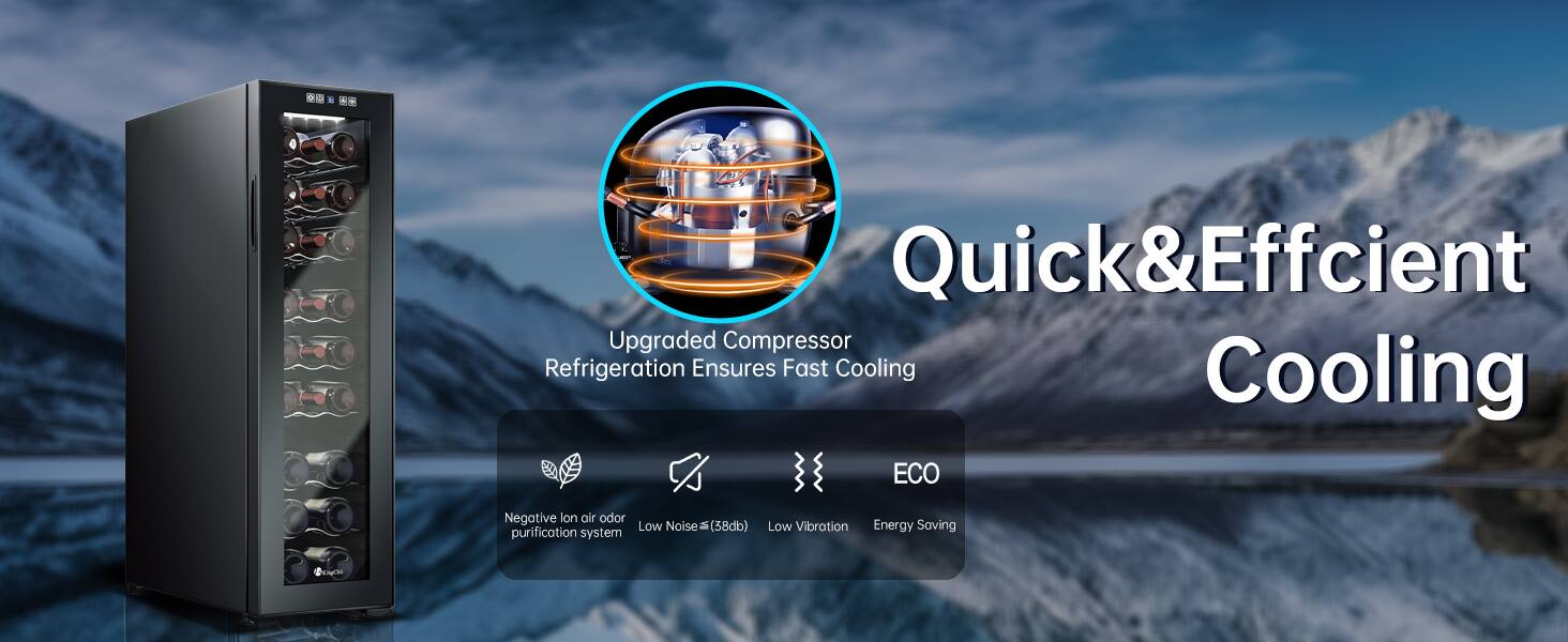 - Quick & Efficient Upgraded Compressor Refrigeration Ensures Fast Cooling
- ECO
- Negative Ion Air Odor Purification System
- Low Noise (<38dB)
- Low Vibration
- Energy Saving