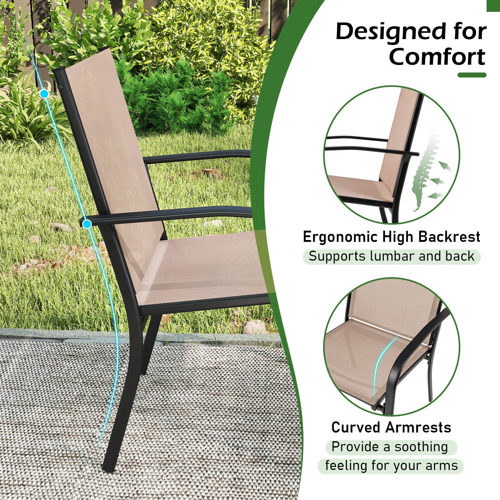 Designed for Comfort

Ergonomic High Backrest  
Supports lumbar and back

Curved Armrests  
Provide a soothing feeling for your arms