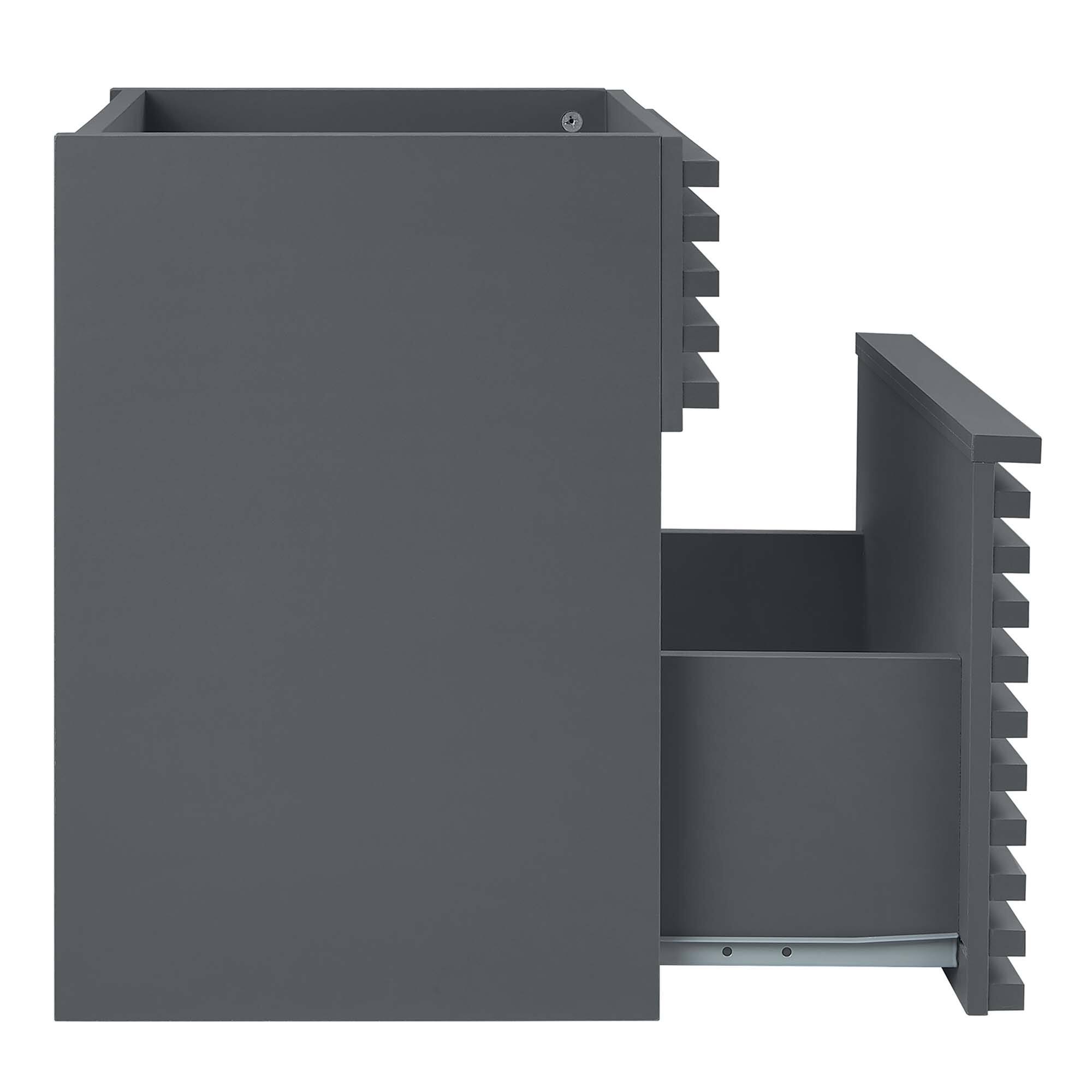 Alt View 2. Modway - Render Wall-Mount Bathroom Cabinet Basin Not Included - Gray.