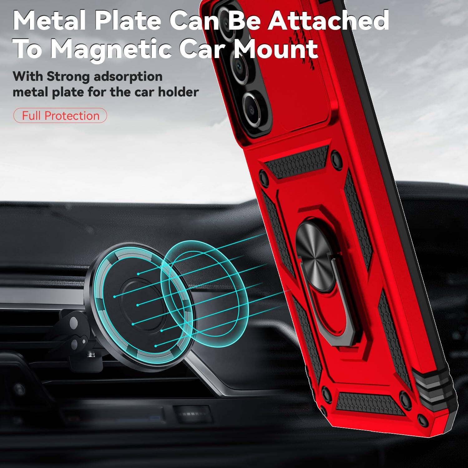 Metal Plate Can Be Attached To Magnetic Car Mount

With Strong adsorption metal plate for the car holder

Full Protection