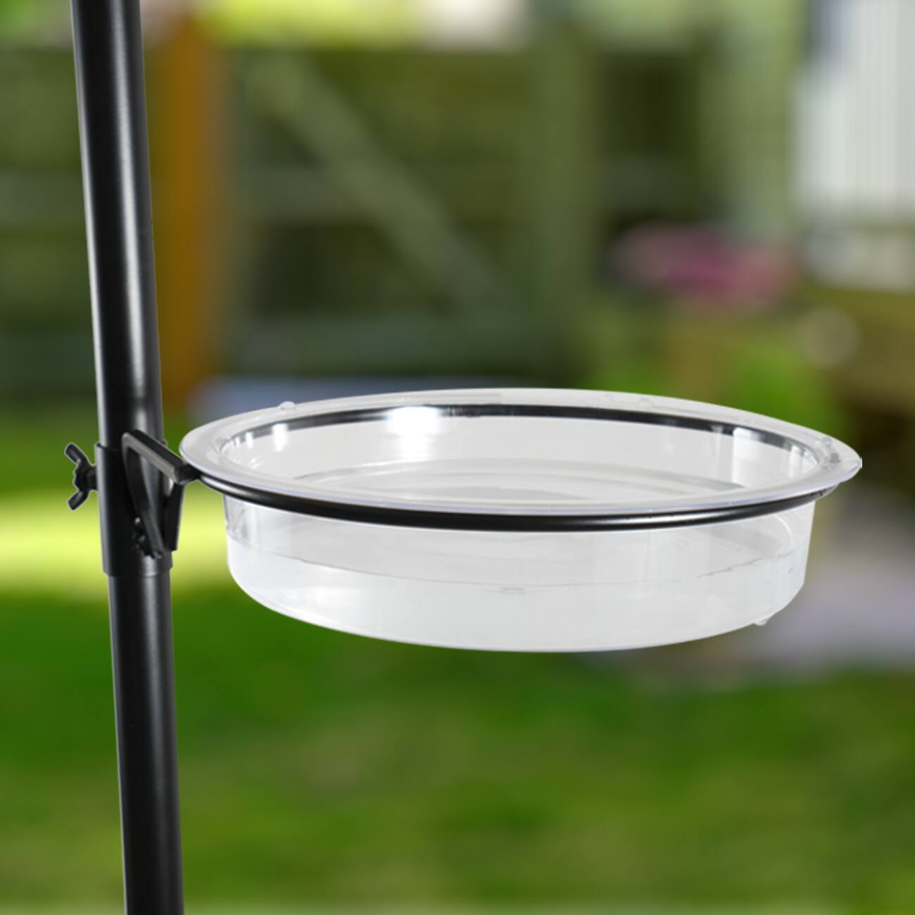 Alt View 3. Sorbus - Sorbus 7ft Tall Metal Pole Bird Feeder Stand - Attracts Wild Birds, Garden Decor, Includes Bird Bath & Mesh Food Tray - Black.