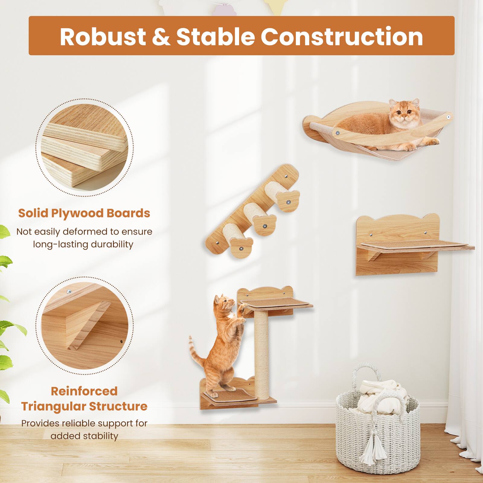 Robust & Stable Construction

Solid Plywood Boards
Not easily deformed to ensure long-lasting durability

Reinforced Triangular Structure
Provides reliable support for added stability