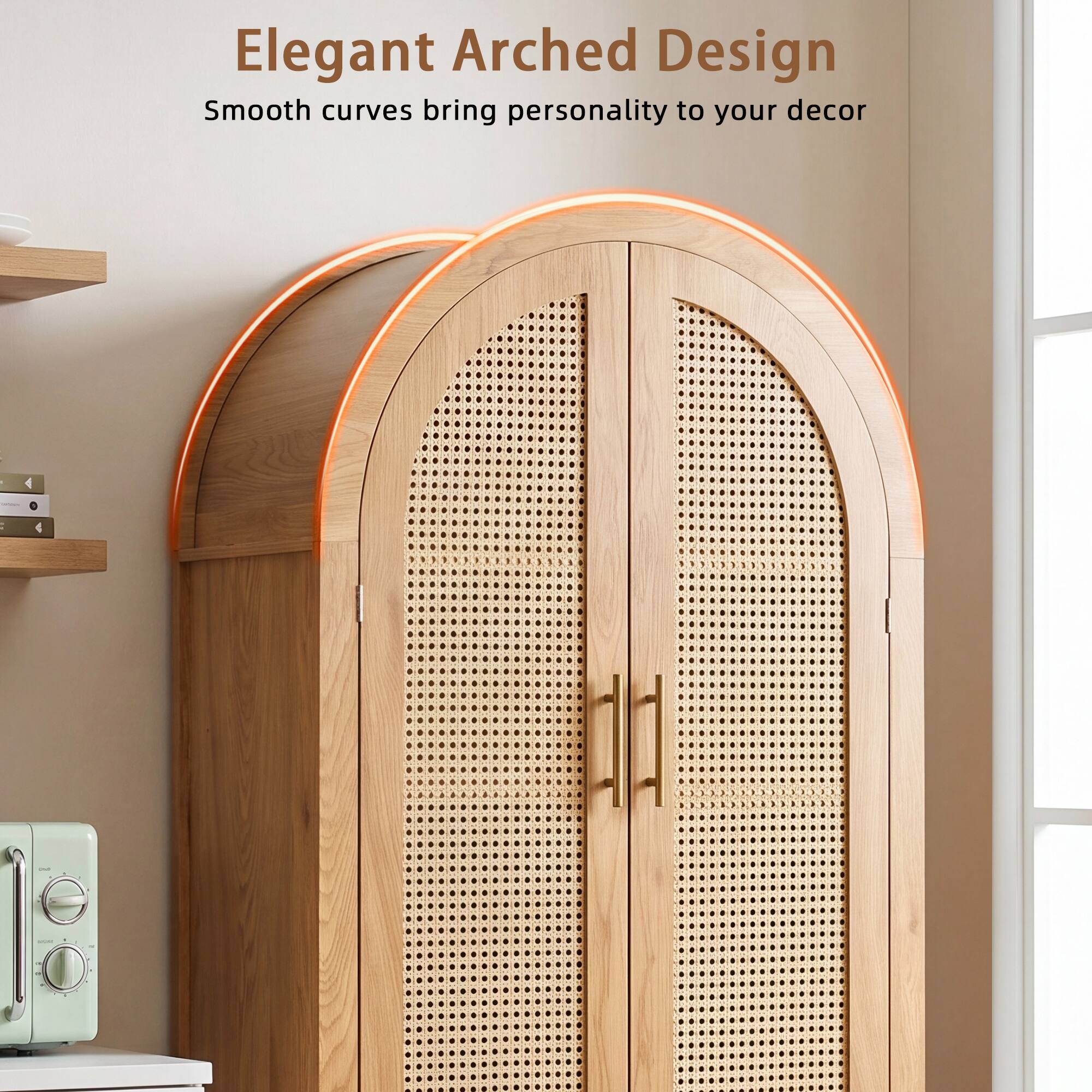 Elegant Arched Design  
Smooth curves bring personality to your decor