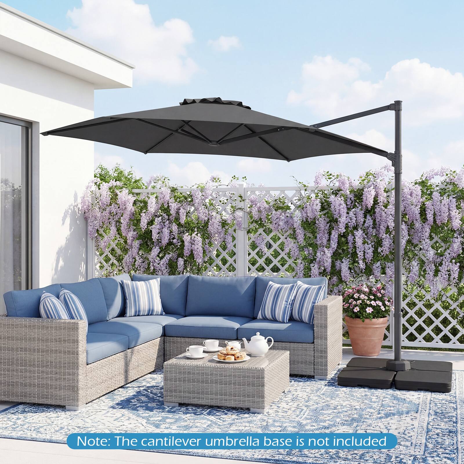 Note: The cantilever umbrella base is not included