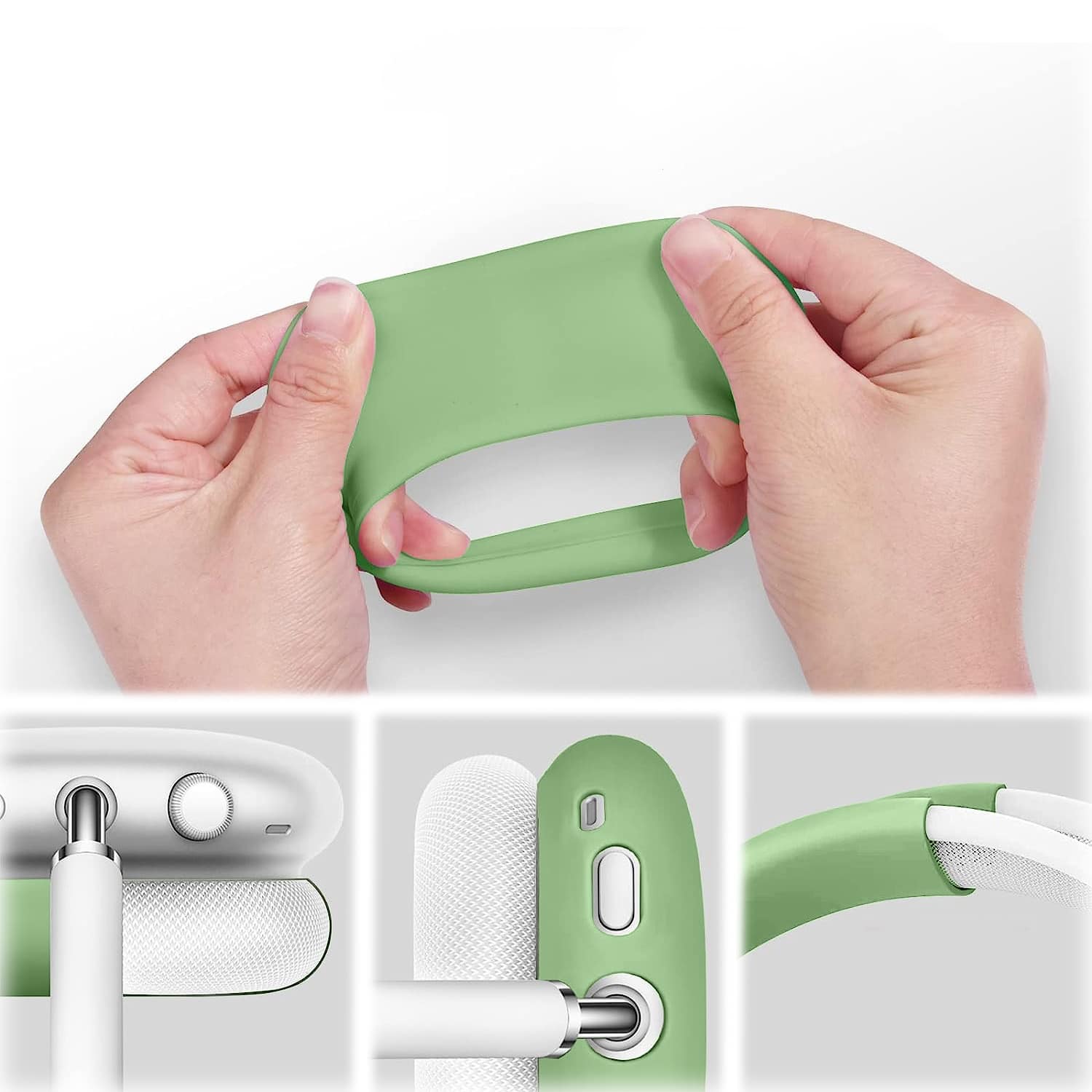 Alt View 15. SaharaCase - Silicone Combo Kit Case for Apple AirPods Max Headphones - Green.