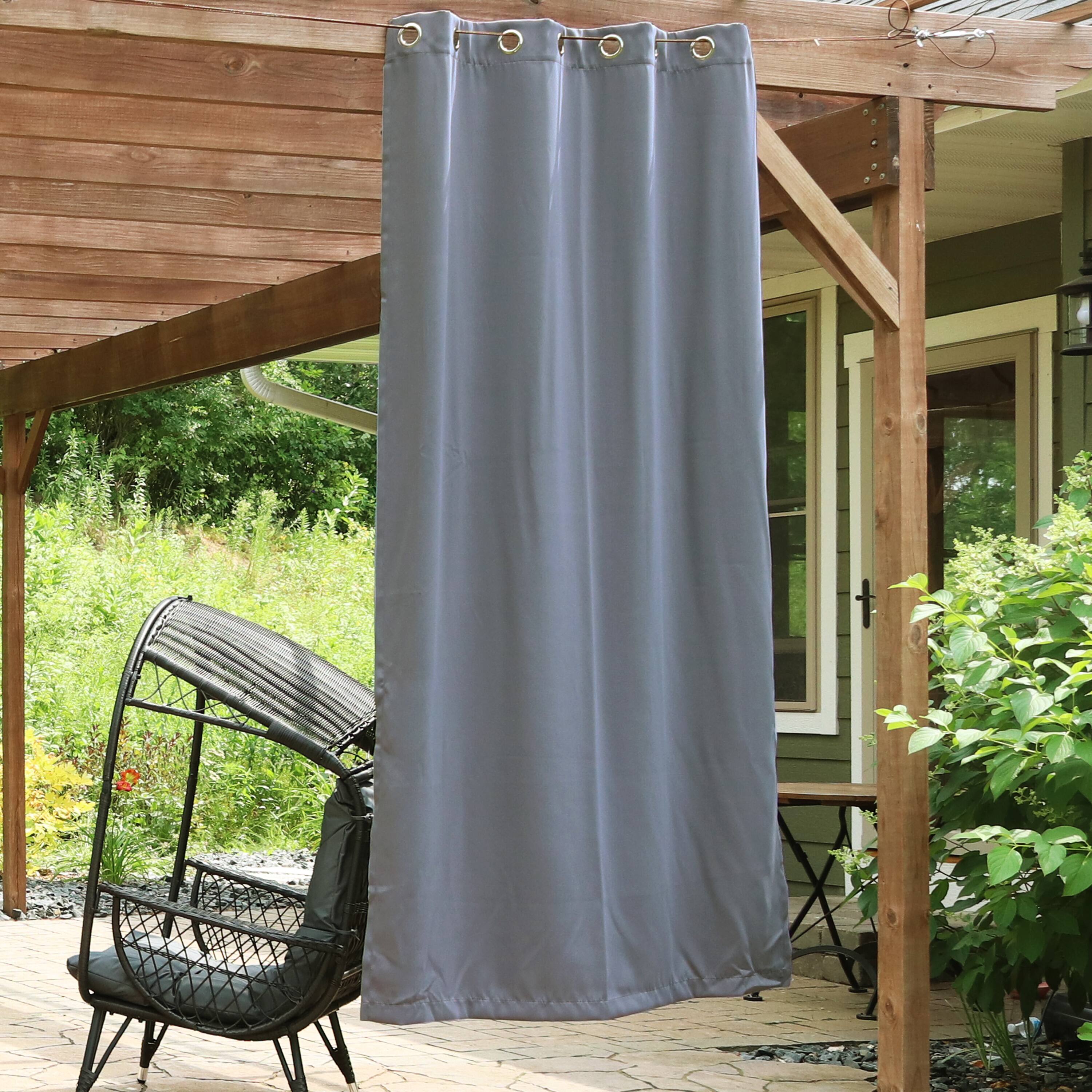 Alt View 1. Sunnydaze - Outdoor Blackout Curtain Panel - 52 in x 96 in - Gray.