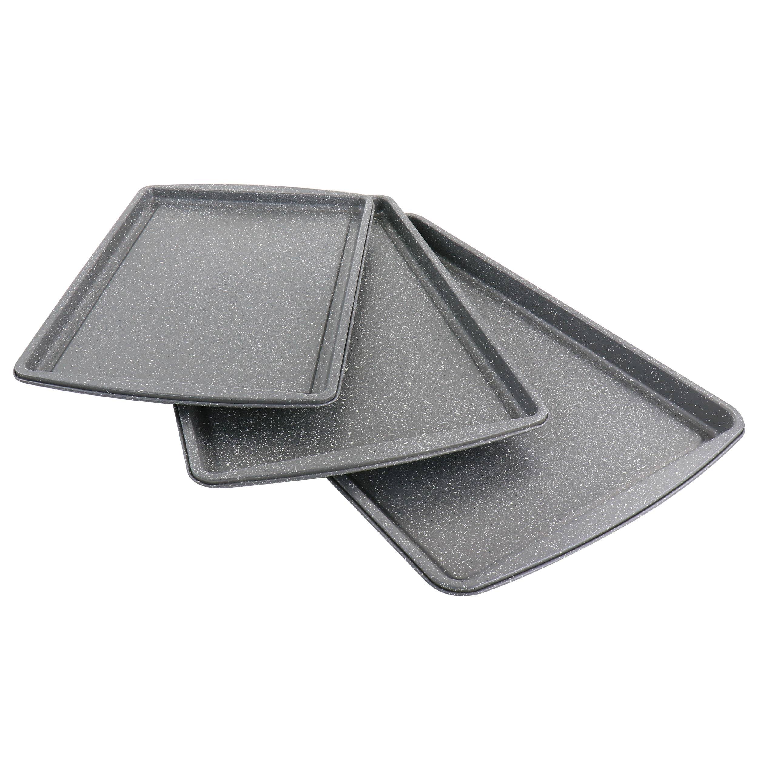 Alt View 1. Oster - Oster 3 Piece Carbon Steel Cookie Sheet in Greystone - Gray.