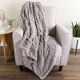 Lavish Home - Sherpa Fleece Throw Blanket for Couch, 50”x 60” - Gray