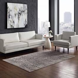 Modway - Margarida Distressed Vintage Turkish Area Rug - Blue and Cream