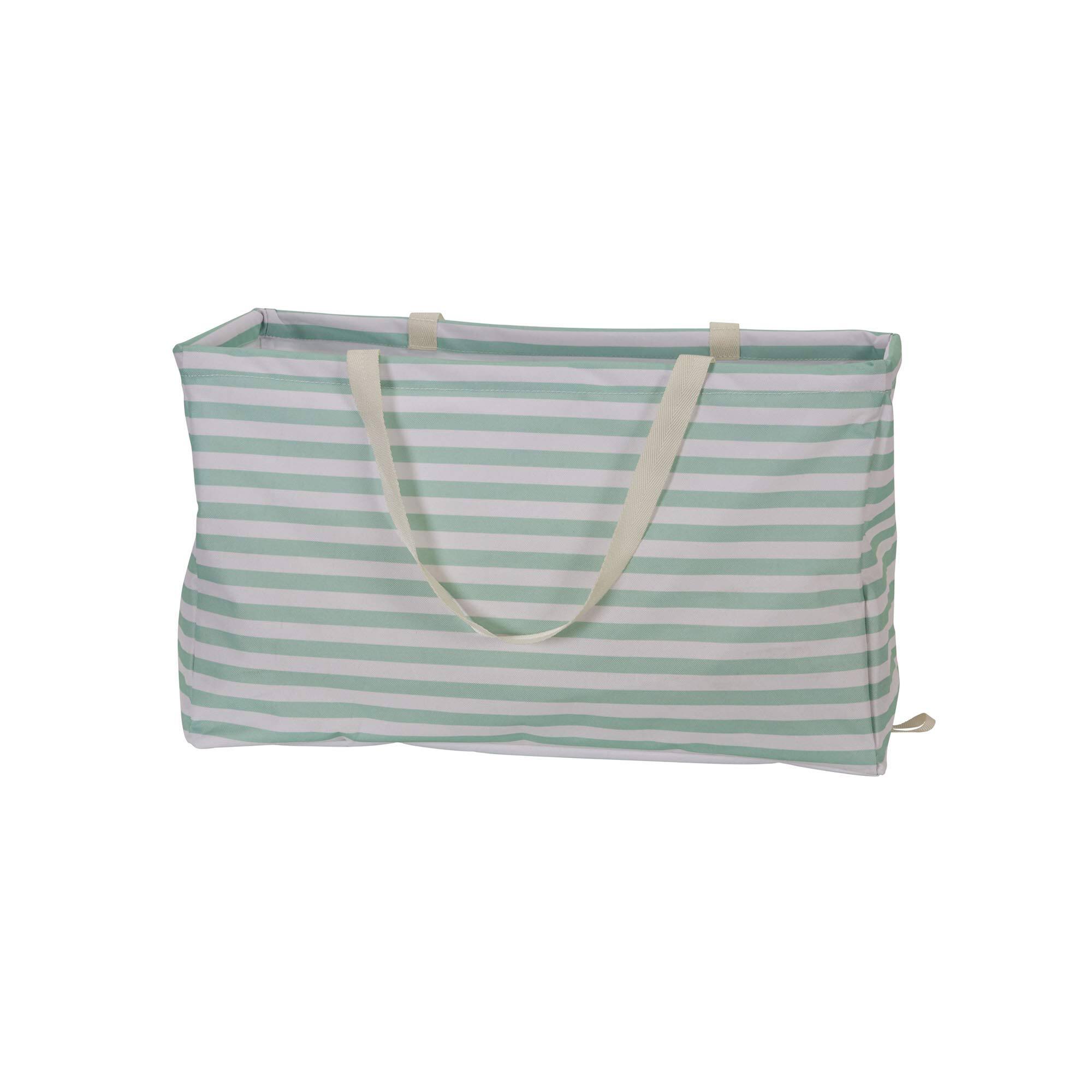 Front. DORLUKFU - Teal Striped Krush Container All-Purpose Utility Tote - Teal Stripe.