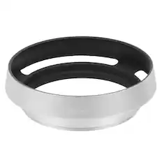 Front. Unique Bargains - 58mm Lens Hood, Universal Metal Hollow Curved Screw-in Vented Lens Hoods for Fujifilm for Pentax - Silver.