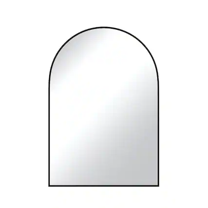 Front. Boyel Living - 24 x 16 in Elegant Arch Mirror with Sleek Black Aluminum Frame and Premium Glass.