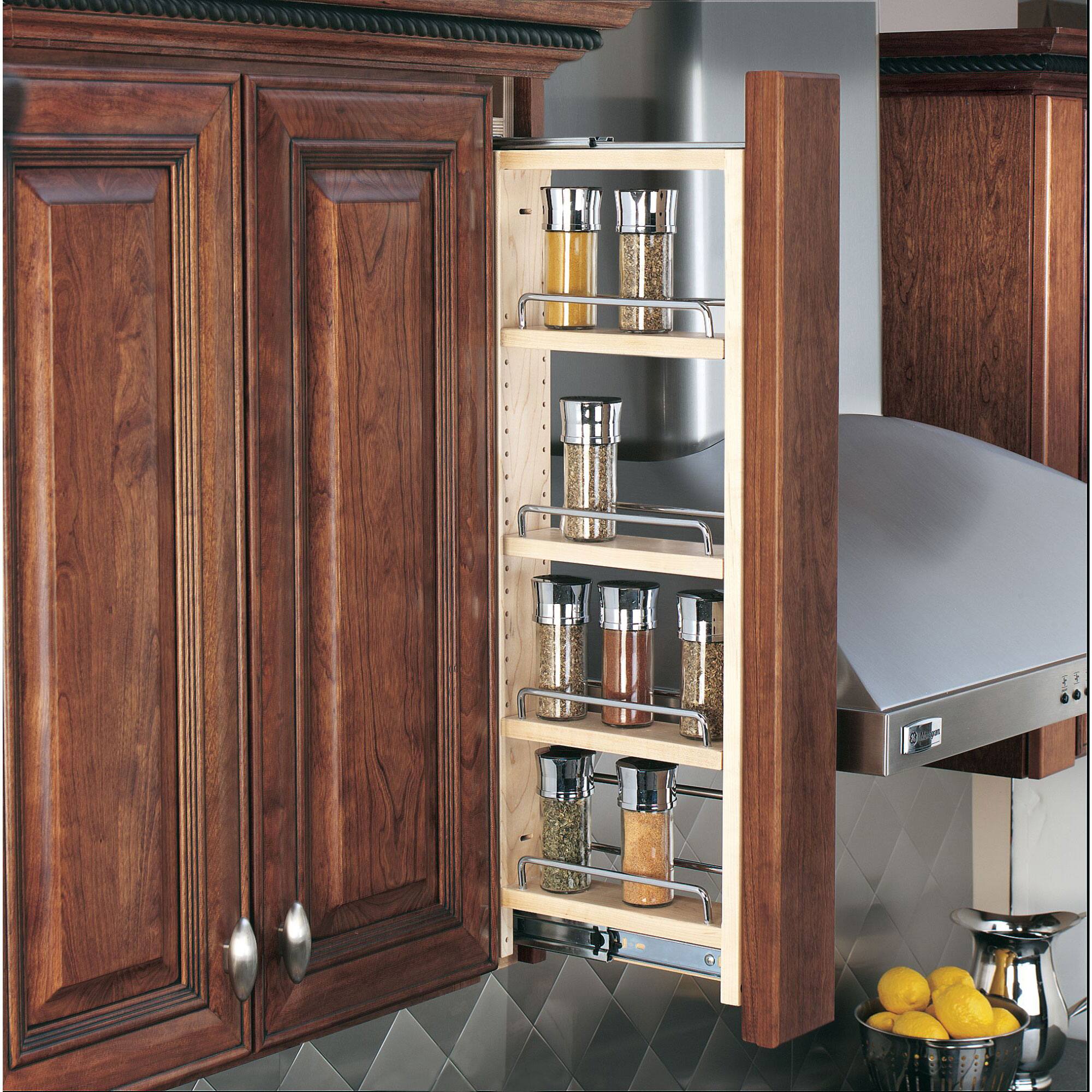 Alt View 10. Rev-A-Shelf - Rev-A-Shelf 6" Pullout Wall Filler with Soft-Close, 30" Height, 432-WFBBSC30-6C - Natural Maple.