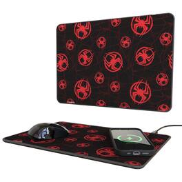 Keyscaper - Marvel Pattern 15-Watt Wireless Charger and Mouse Pad - Miles Morales