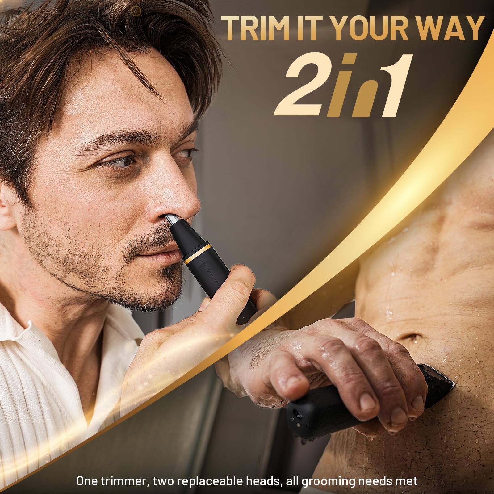 TRIM IT YOUR WAY  
2 in 1  

One trimmer, two replaceable heads, all grooming needs met