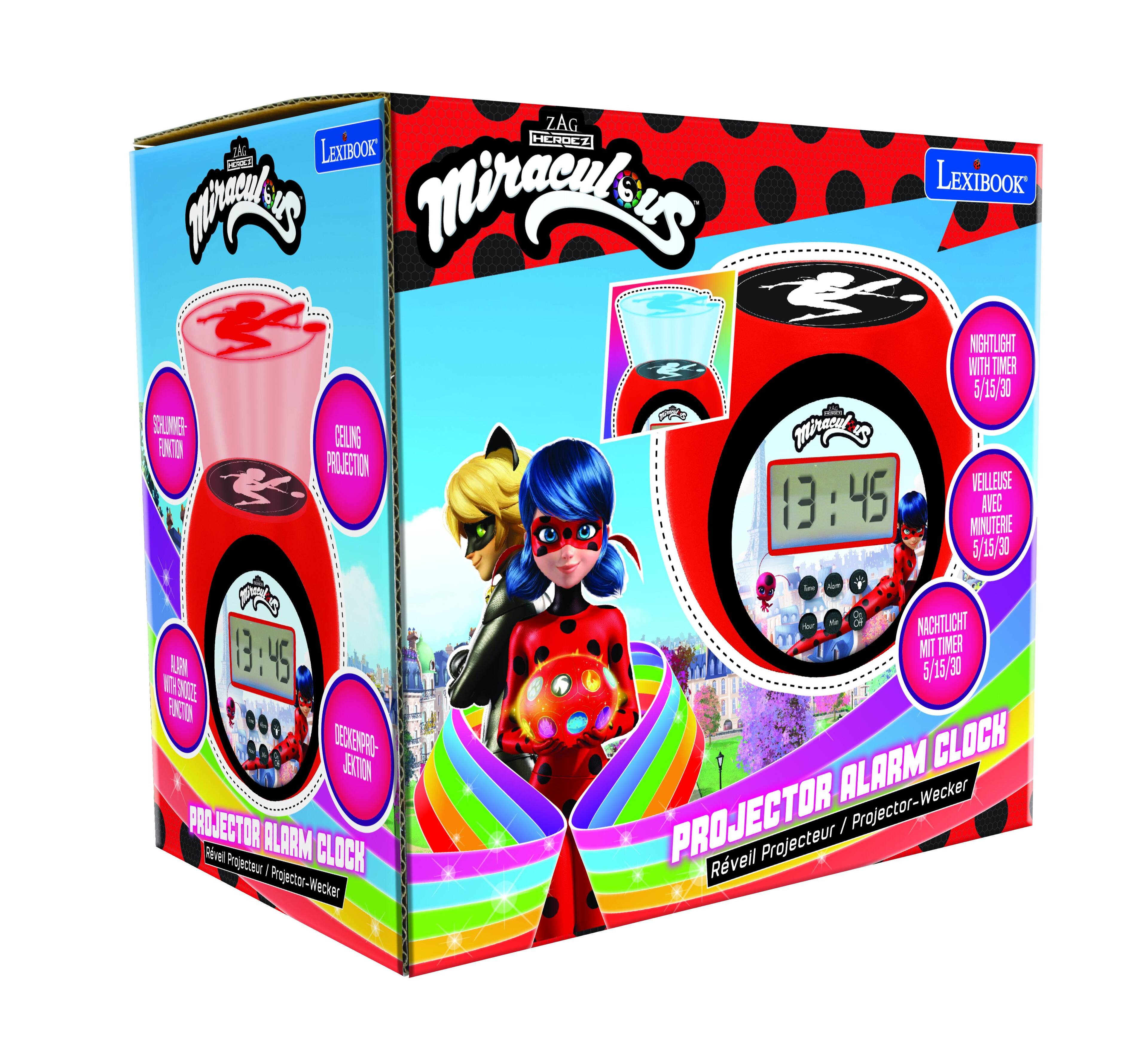 ZAG LEXIBOOK HENOCZ TA CV LEXIBOOK M Miraculous B NIGHTLIGHT WITH TIMER 5/15/30 15 A SOLMG Mireeu US FINTO GELING PROJECTION VEILLEUSE 13:45 MINUTERIE WVES 5 15 30 -n Aue W LA 13:45 WT30Z ENT DERENRC ECON PROJECTOR ALARM Reval Projecteur I CLOCK Projecteur-Wecke t of HOUTKOA o MIT TIVER 5/15 5 30 CLOCK ALARM Projector-Wecker PROJECTOR Rveil Projecteur