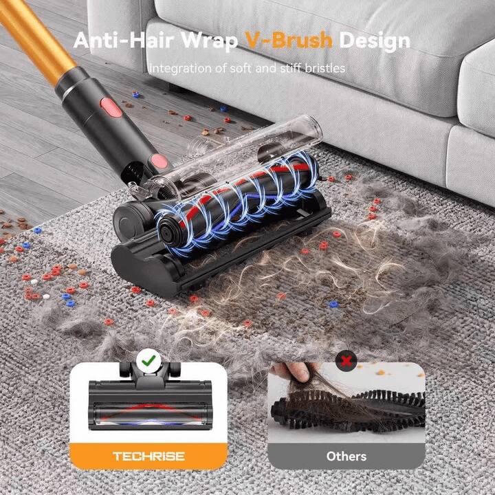 Anti-Hair Wrap V-Brush Design  
Integration of soft and stiff bristles

TECHRISE

Others