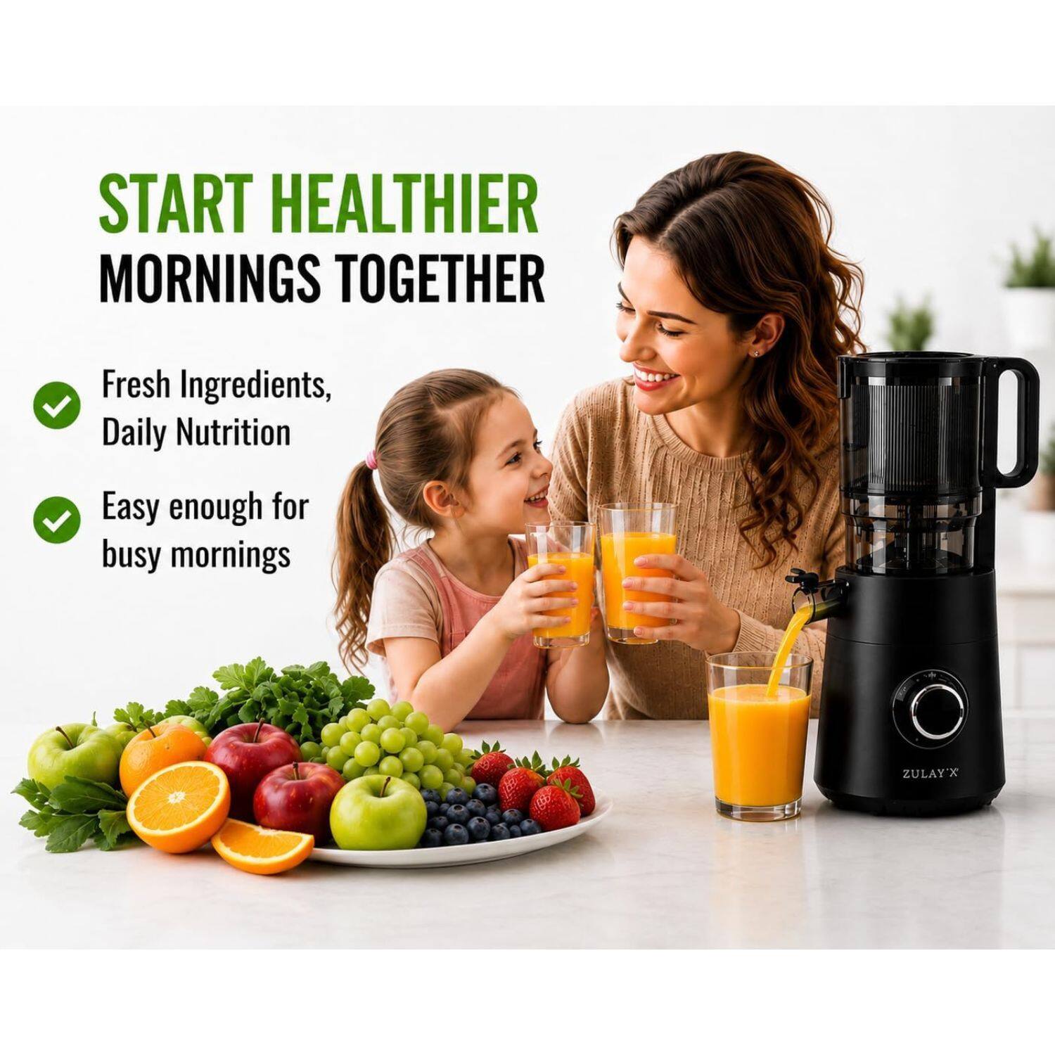 START HEALTHIER MORNINGS TOGETHER

- Fresh Ingredients, Daily Nutrition
- Easy enough for busy mornings

ZULAY