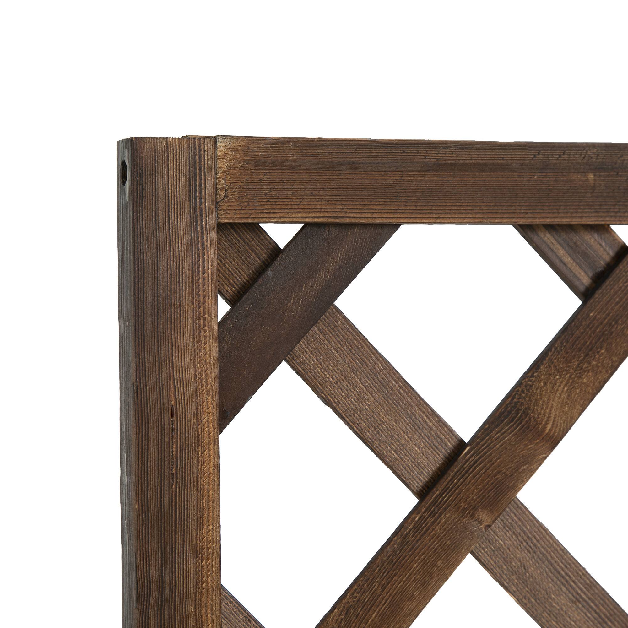 Alt View 7. Outsunny - Wooden Raised Garden Bed with Trellis, 59" Outdoor Planter Box with Drainage Holes, Planter Raised Bed - Brown.