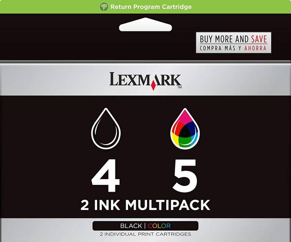 Return Program Cartridge

BUY MORE AND SAVE
COMPRA MÁS Y AHORRA

LEXMARK

4 5
2 INK MULTIPACK

BLACK | COLOR
2 INDIVIDUAL PRINT CARTRIDGES
