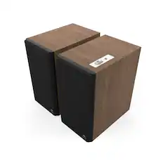 Angle. Klipsch - The Sevens II Powered Bookshelf Speakers (Pair) - Walnut.
