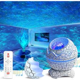 ACJPR - Dinosaur Egg Galaxy Projector, Aurora Projector with Bluetooth Speaker & White Noise, Room Decor and Party Gift