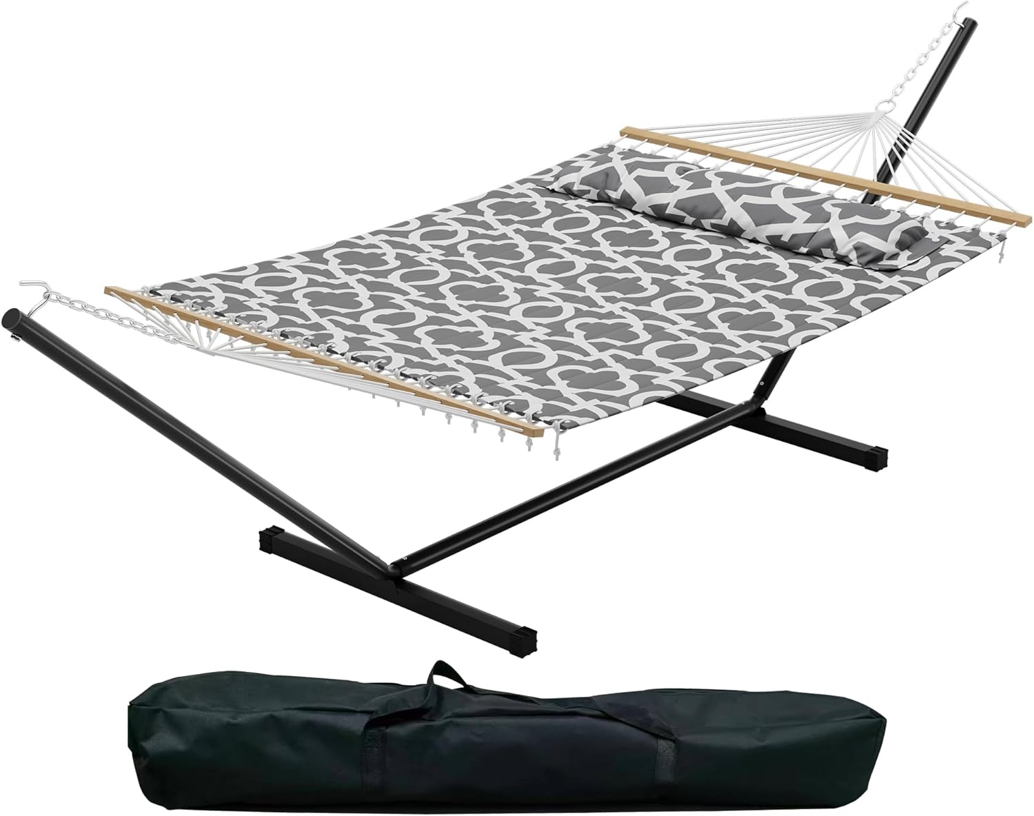 Alt View 3. Homhougo - Double Portable Hammock w/Stand, 475 LB Capacity, Adjustable Chair, Carry Bag.