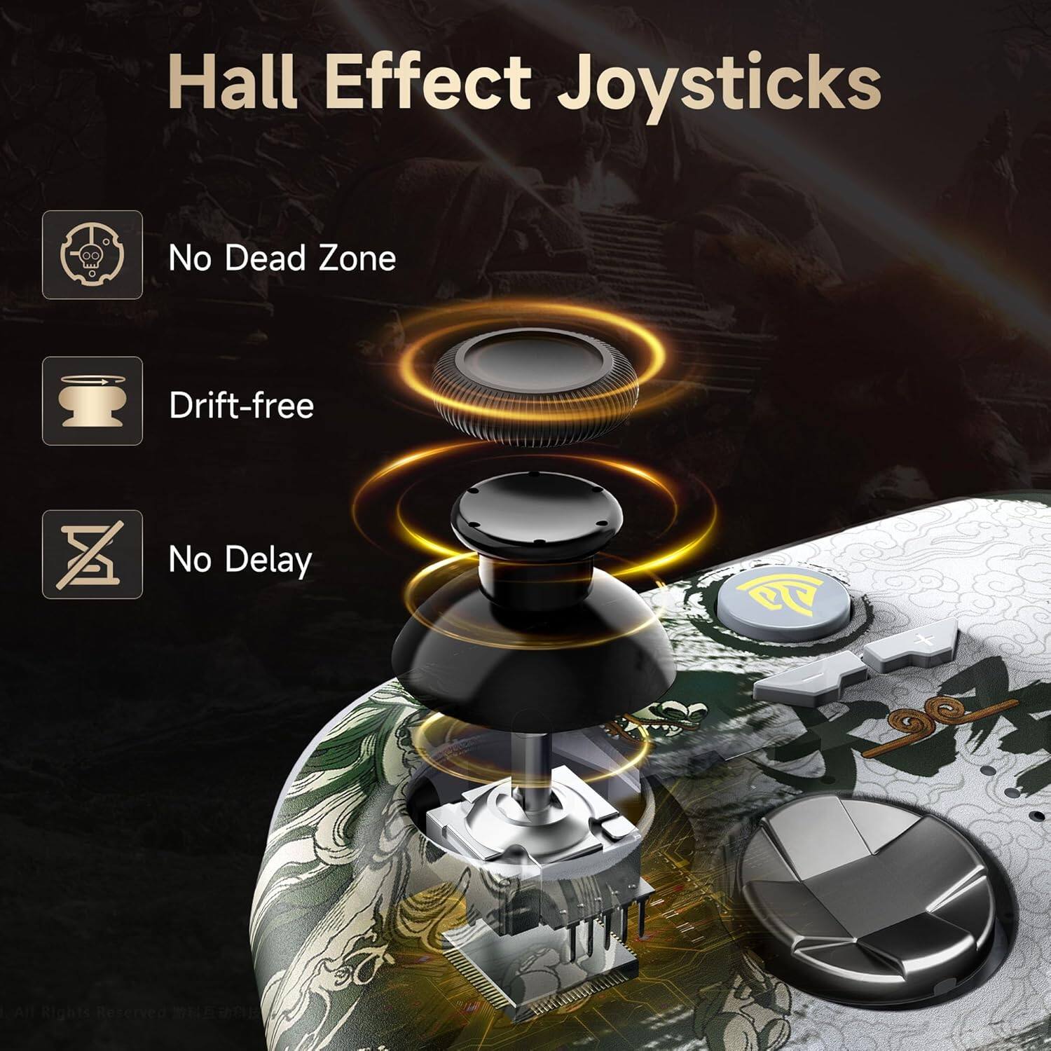 Hall Effect Joysticks

- No Dead Zone
- Drift-free
- No Delay

All Rights Reserved