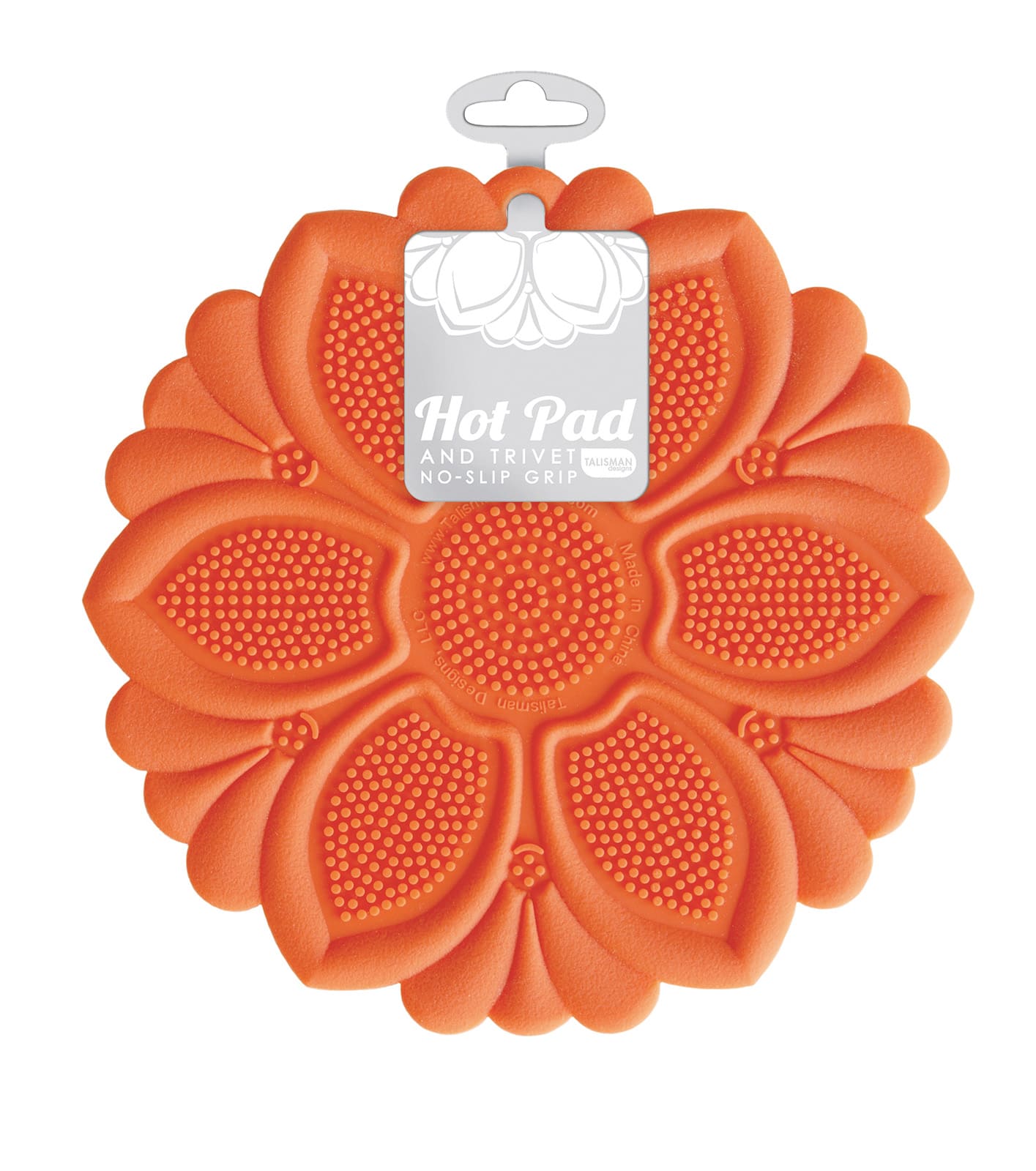 Talisman Designs - Silicone Nonslip Grip Silicone Hot Pad & Trivet, Set of 1 - Orange