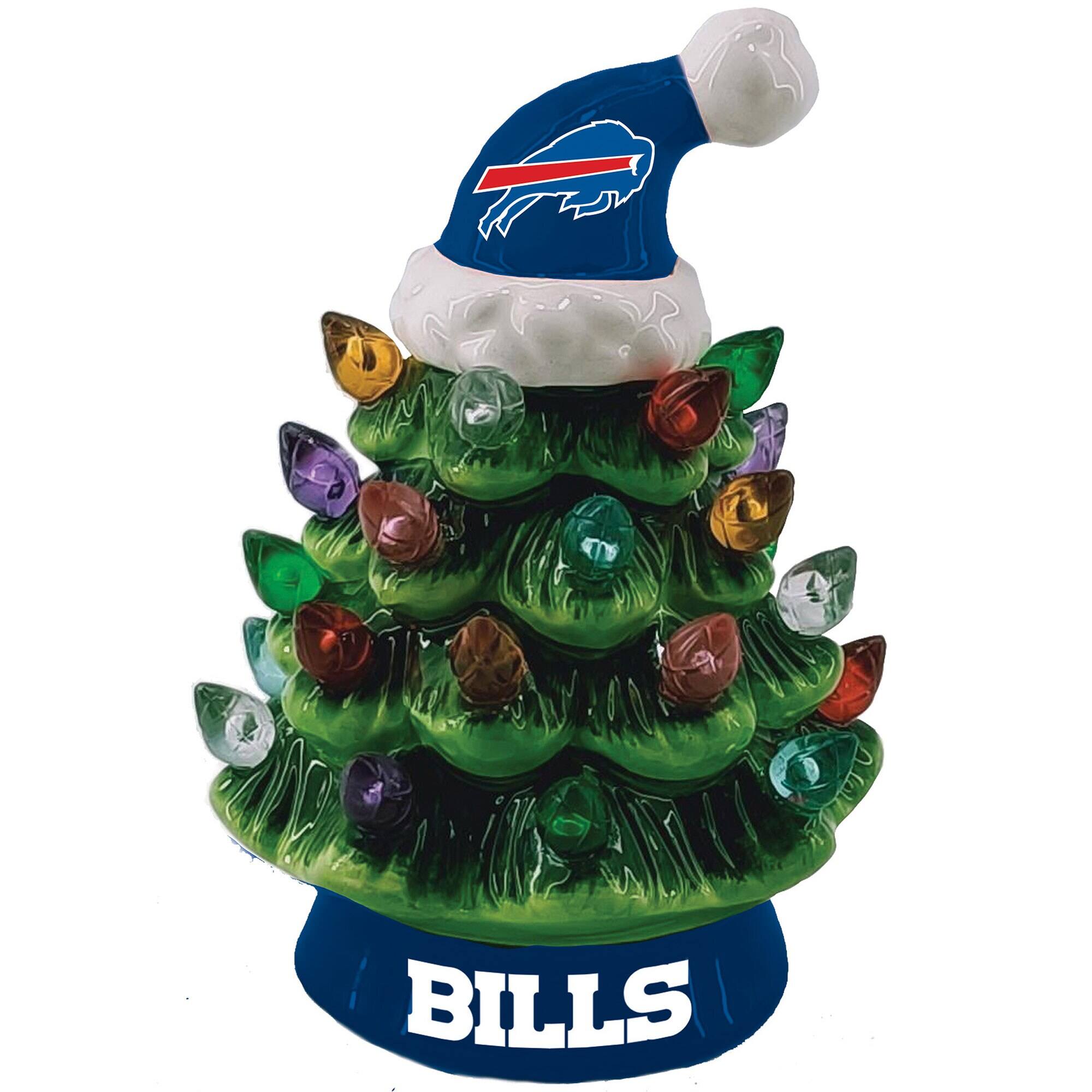 Front. Evergreen Enterprises - Buffalo Bills 8" Light Up Ceramic LED Christmas Tree - Multicolor.
