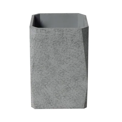 Front. Alfi - 12" x 8" Concrete Gray Matte Waste Bin for Bathrooms - Gray.