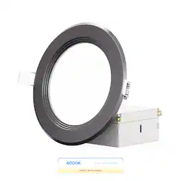 Infibrite - 4 In. Ultra-Thin Recessed LED Downlight 9W 750LM Adjustable white Wet Rated, Triac Dimmable Trim 24-Pack - Black