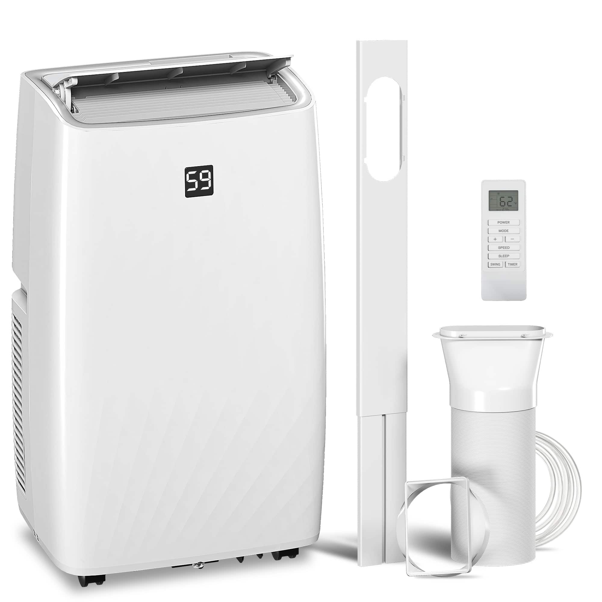 Homcom - BTU Portable Air Conditioner, AC Unit with Cool, Dehumidifier, Fan, 549 Sq. ft, 24H Timer On Off - White