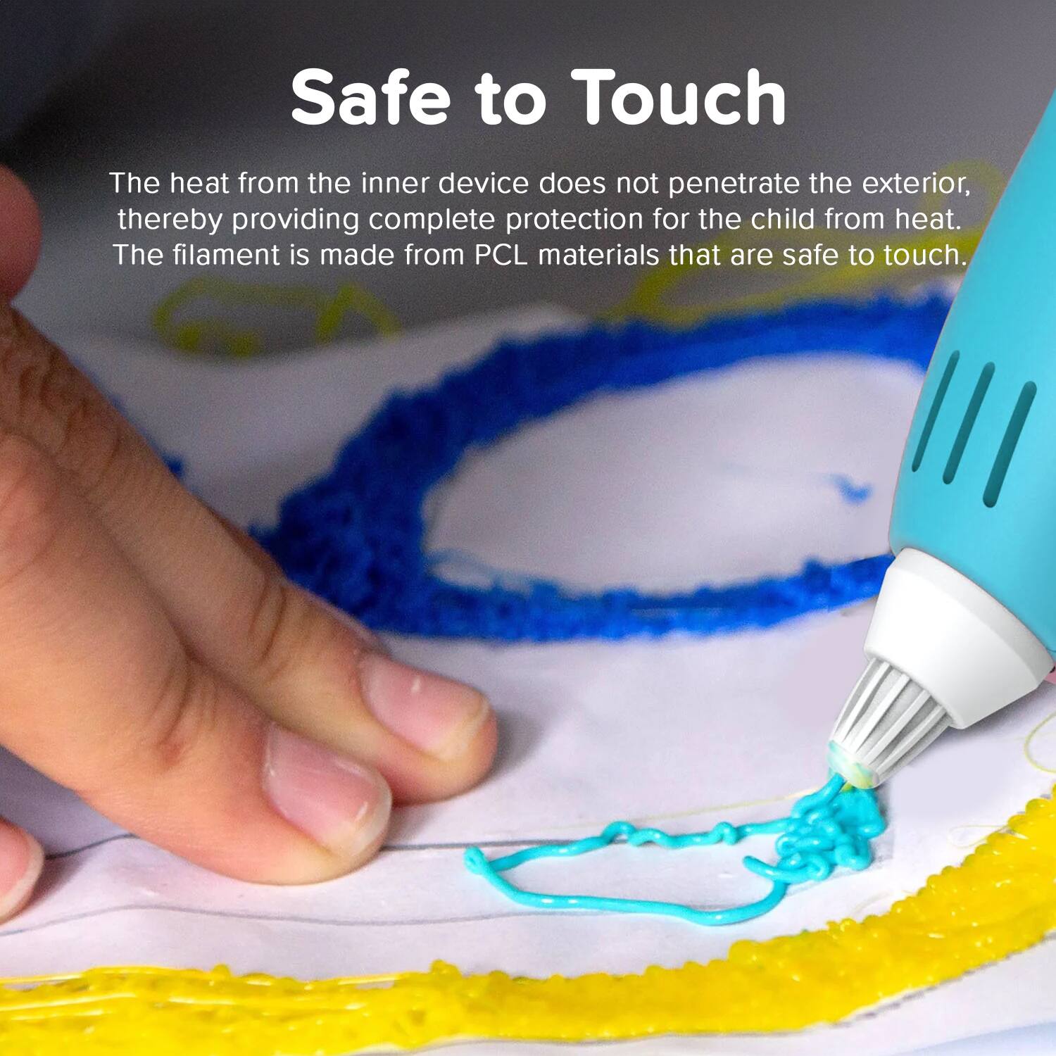 Safe to Touch

The heat from the inner device does not penetrate the exterior, thereby providing complete protection for the child from heat. The filament is made from PCL materials that are safe to touch.