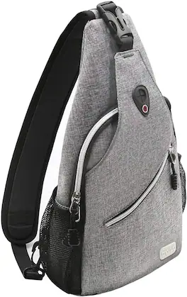 mosiso - Sling Backpack Multipurpose Crossbody Shoulder Bag Travel Hiking Daypack - Gray