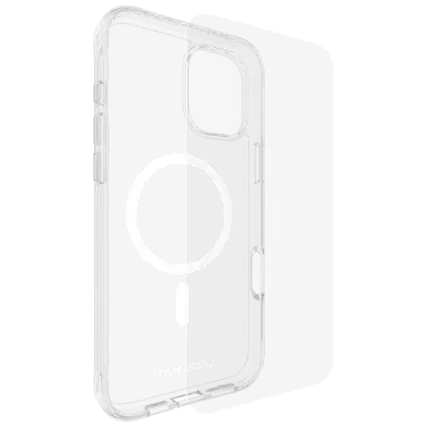 Front. Case-Mate - Case mate Magsafe Case and Glass Screen Protector for iPhone 16 Plus - Clear - Clear.