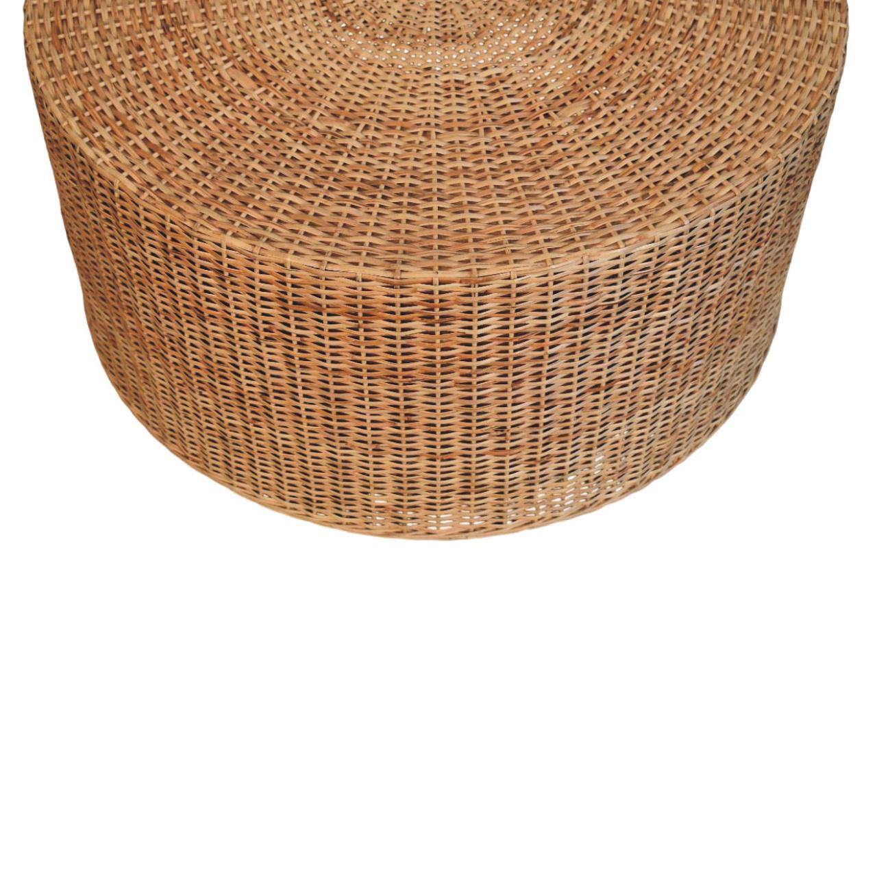 Back. Artisan Furniture - Artisan Furniture Solid Wood Regency Round Woven Coffee Table, Brown - Brown.