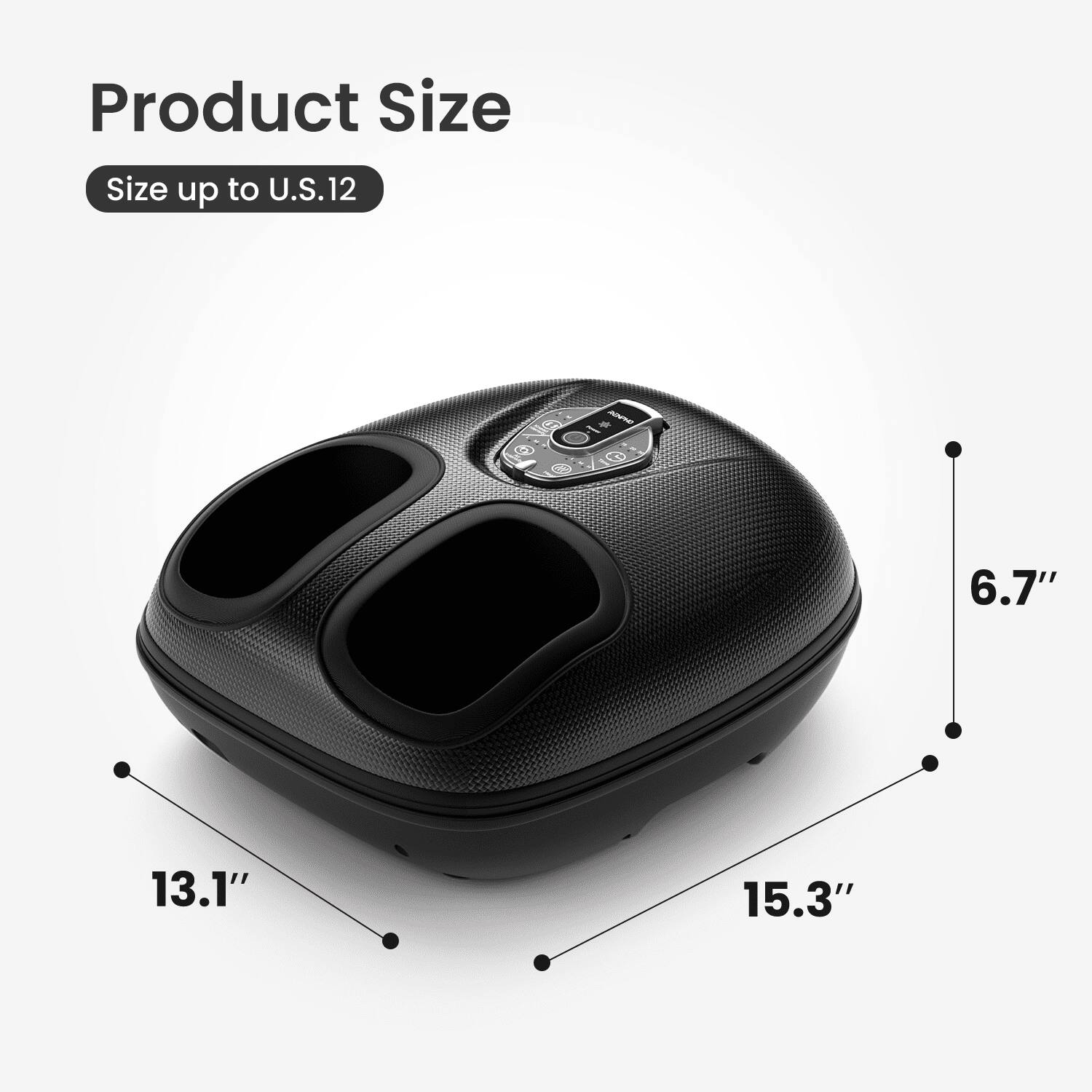 Product Size  
Size up to U.S. 12  
6.7" 13.1" 15.3"