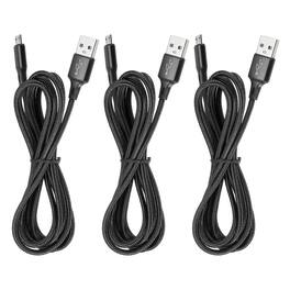 Unique Bargains - 3pcs Controller Charger Cable 6Ft USB A to Micro USB Fast Charging Cord - Black
