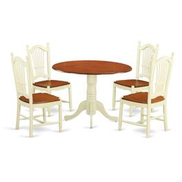 East West Furniture - 5 Pc Kitchen nook Dining set - Kitchen dinette Table and 4 Kitchen Chairs - Buttermilk & Cherry
